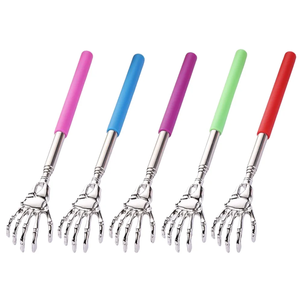 

5Pcs Tickle Scratcher Back Long Handle Tool Scratcher StainlessSteel Skull hand Scratching Massager multiuse Scratcher body care