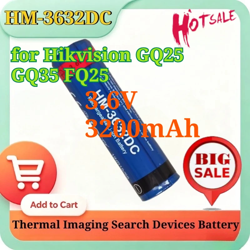 

HM-3632DC 3.6V 3200mAh 18650 for Hikvision GQ25 GQ35 FQ25 Thermal Imaging Search Devices Battery Rechargeable Lithium Battery