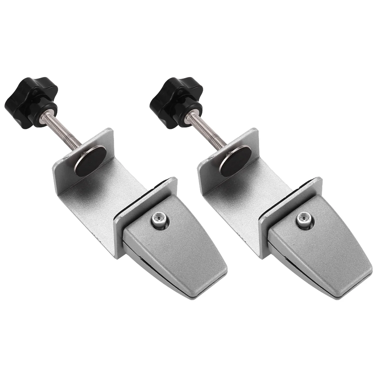 F-3C 2 Pcs Office Desk Divider Clamp Privacy Screen Clip Holder Bracket Screen Baffle Clamp Partition for Table Clamp -Silver