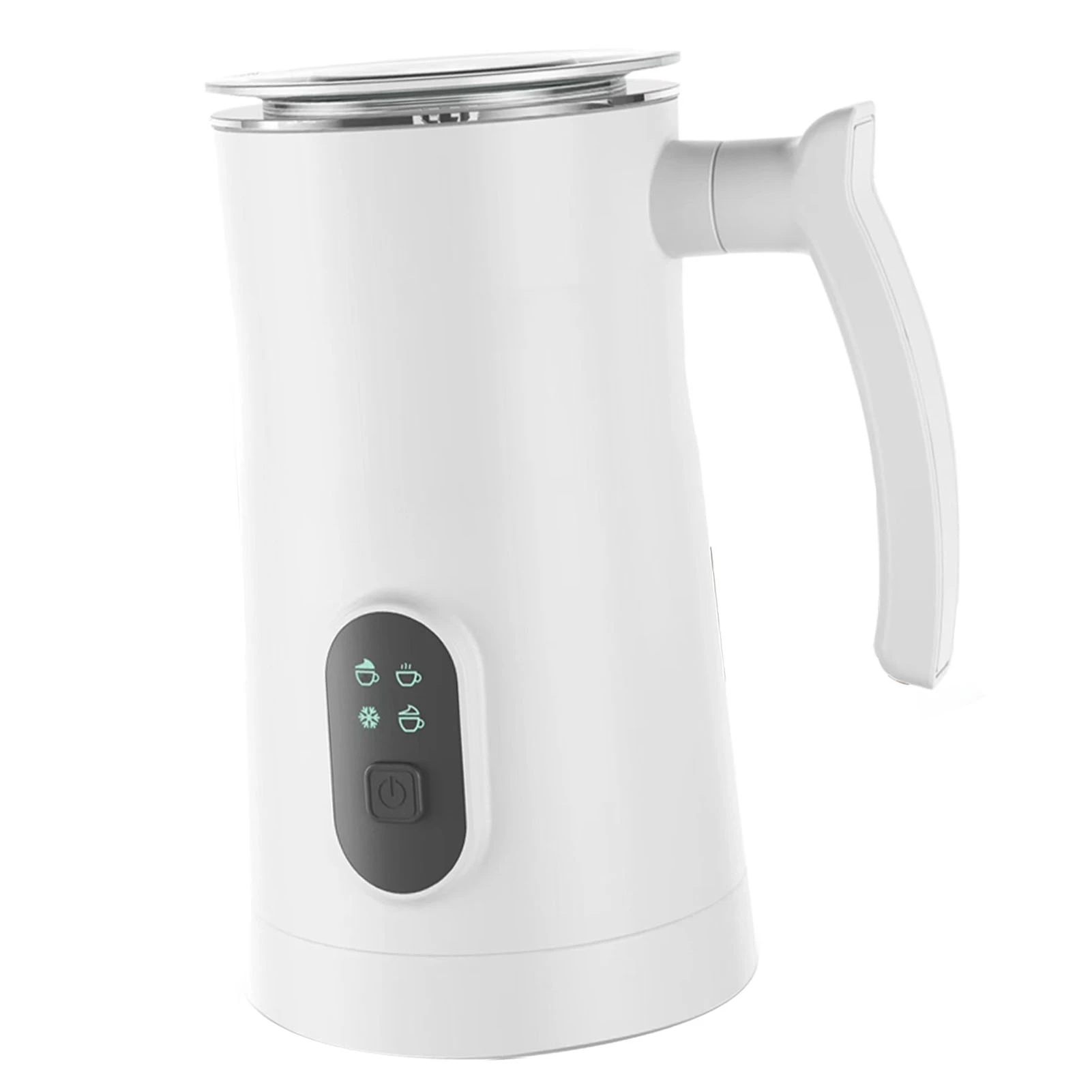 رغوة الحليب الكهربائية من الفولاذ المقاوم للصدأ 4 في 1 صانع رغوة ساخن/بارد عملية صامتة 400 وات داخلي غير لاصق 11.84 أونصة/350 مل