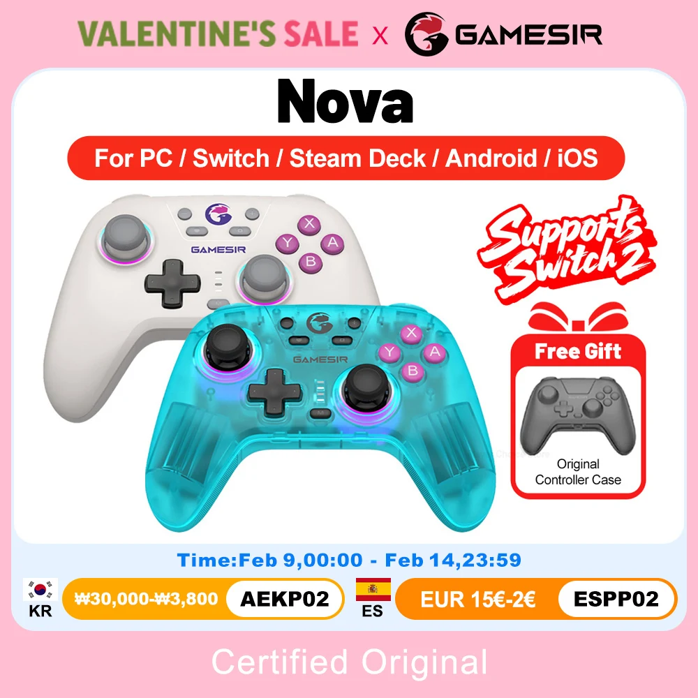 

Геймпады Gamesir Nova для ПК для Nintendo Switch 2, контроллер с эффектом Холла, джойстики для Switch Oled Lite, Windows, iOS, Android Control