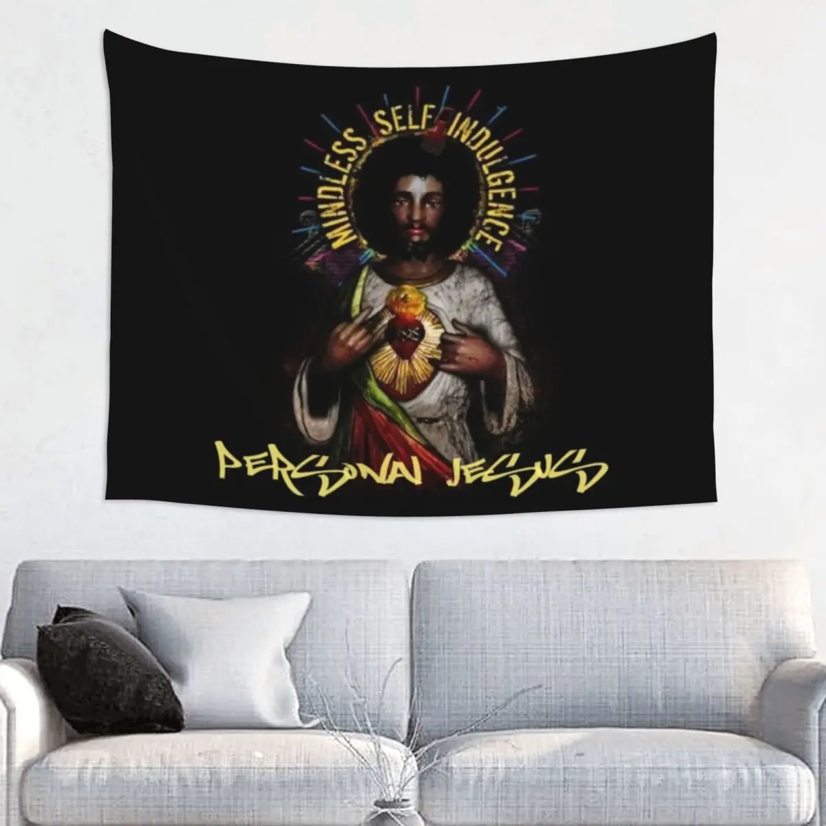 Custom Mindless Self Indulgence Personal Jesus Tapestry Hippie Room Decor Tapestries Wall Hanging for Dorm Home Decoration