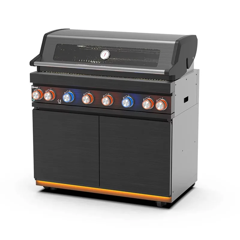 

Luxurious 5-Person Stainless Steel Propane Gas Grill Premium Smokeless Free-Standing Built Outdoor Kitchen BBQ Garden BBQ