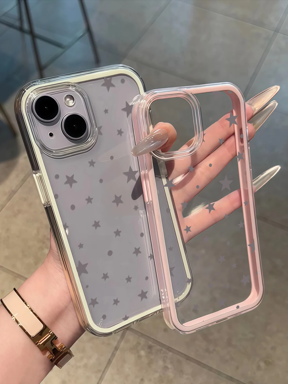Koreanische Minimalistische Handyhülle mit Stern-Text-Druck für Galaxy A57 A37 A55 A54 A36 A35 5G S25 S24 S22 Plus S26 Ultra FE 5G Weiche Hülle – Detail 6