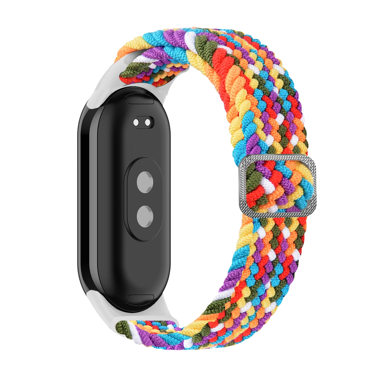 100pcs Nylon Braided Strap For Xiaomi Mi Band 8 Adjustable Loop Bracelet Wristband Buckle For Mi Band 8 Replacement Watchband