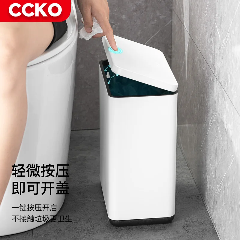 Corner Trash Bin Household Japanese-Style Living Room Bathroom Toilet Pail Press Bounce Cover Dustbin