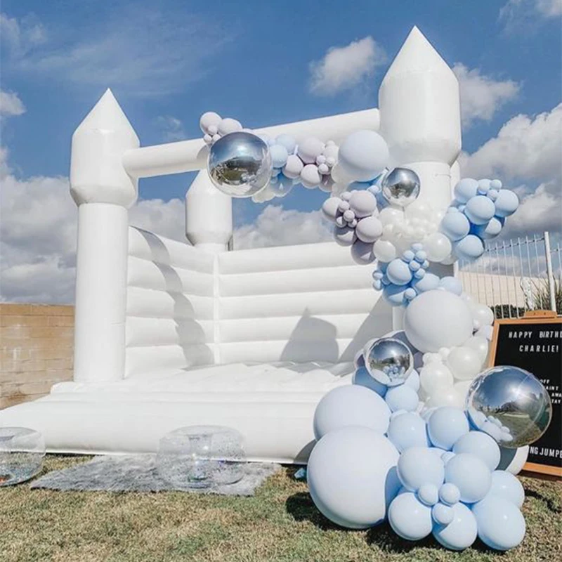 

Halloween Inflatable White Wedding Bounce House Castle for Party Rental and Event Commerical