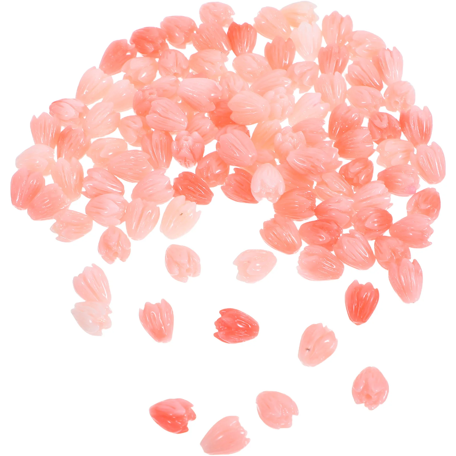 

100Pcs Coral Beads 3D Carved DIY Loose Beads for Necklace Bracelet Jewelry Making Craft Supplies