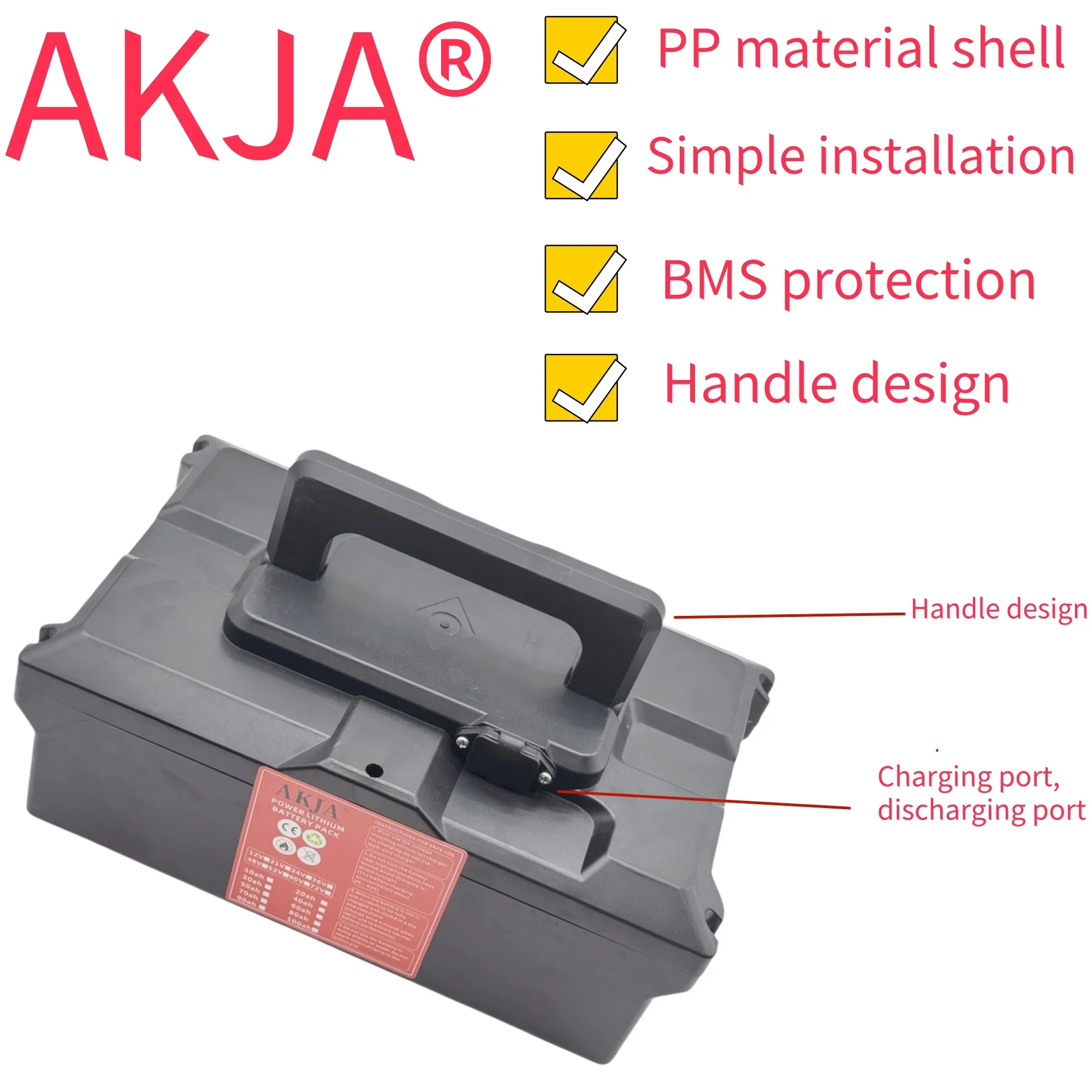Rychlá letecká přeprava, 48V50AH, odeslání do 24 hodin, nová lithiová baterie 18650, vhodné pro motory do 3000W, plná kapacita - náhled 3