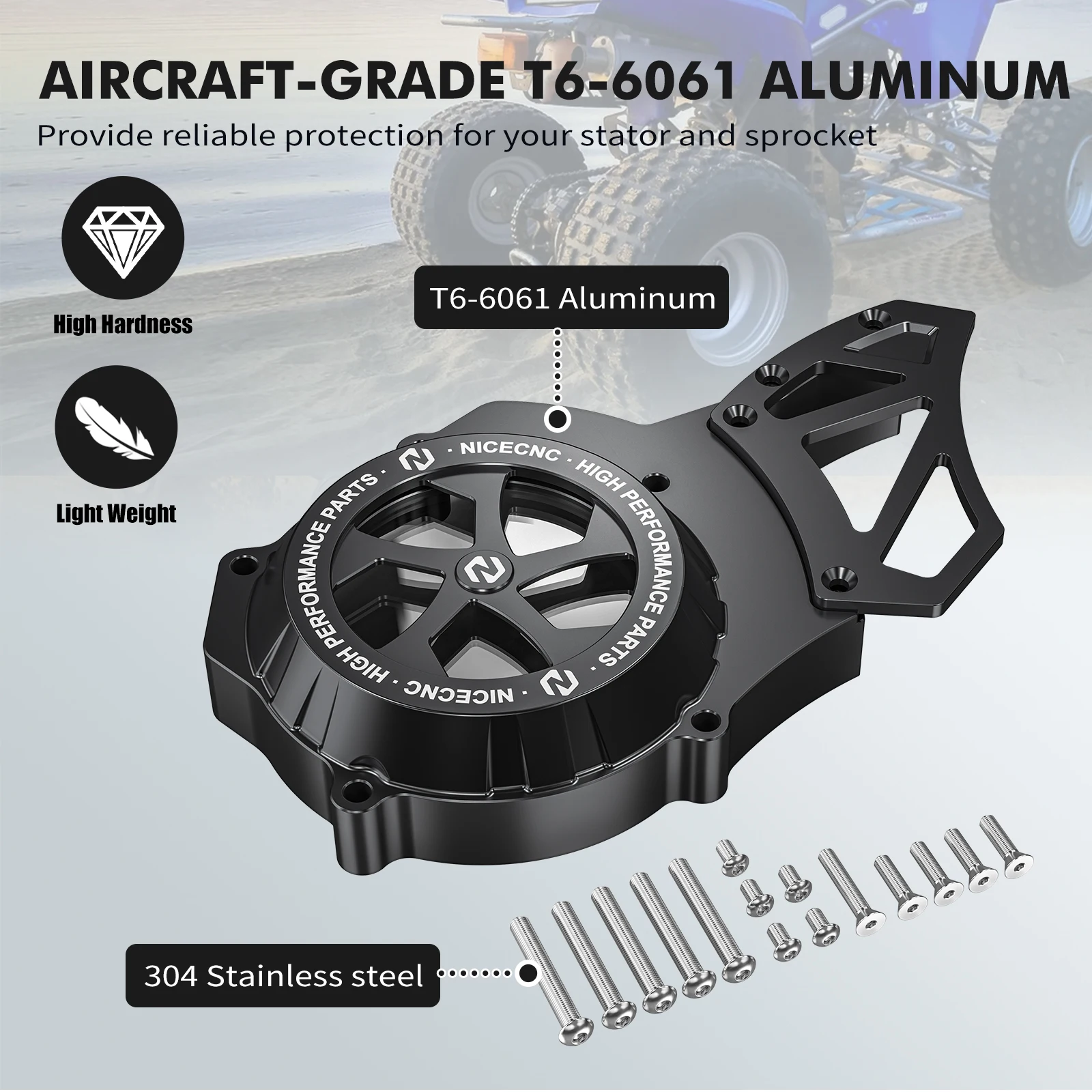 NICECNC Für Yamaha Blaster 200 YFS200 YFS200SE 1988-2006 Transparenter Stator-Kettenradabdeckungsschutz ATV-Zubehör – Detail 4