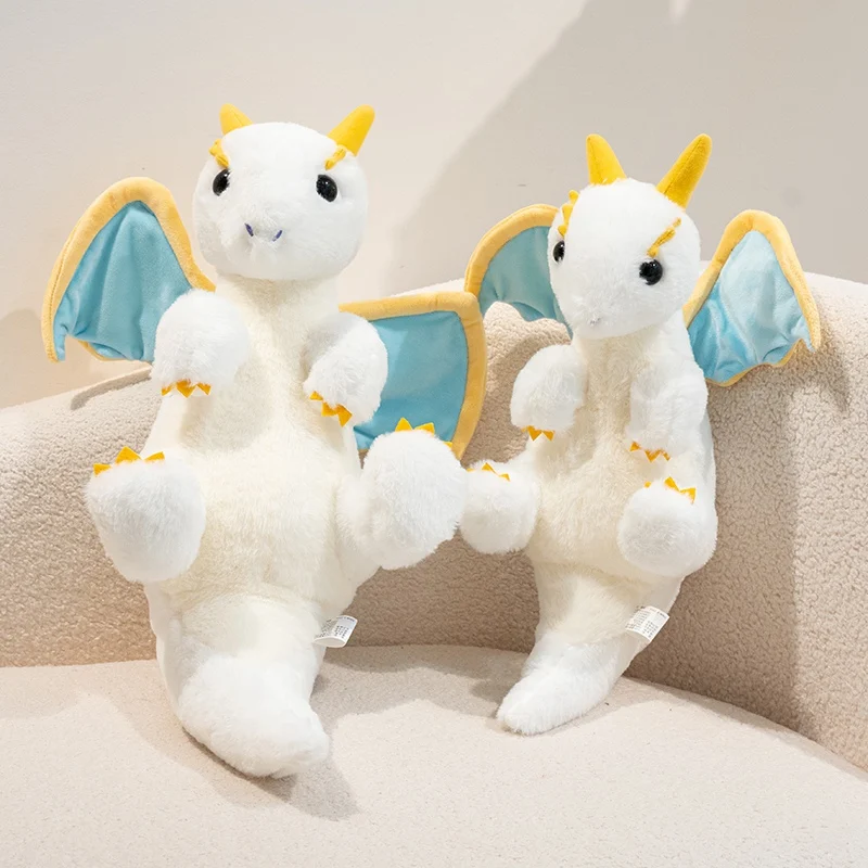 42/55cm Fly Dragon Plush Toys Cute Animal Stuffed Pillow Doll Kawaii Room Decor Cartoon Soft Model for Kids Xmas Halloween Gifts