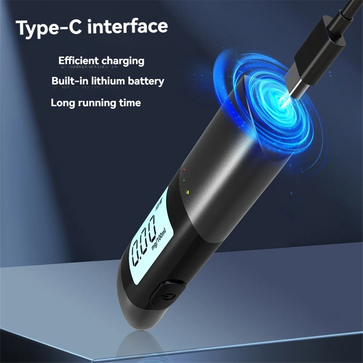 

【Home-Tools!】Digital Alcohol Tester USB Rechargeable High Precision Breathalyzer Alcometer LCD Display Professional Portable