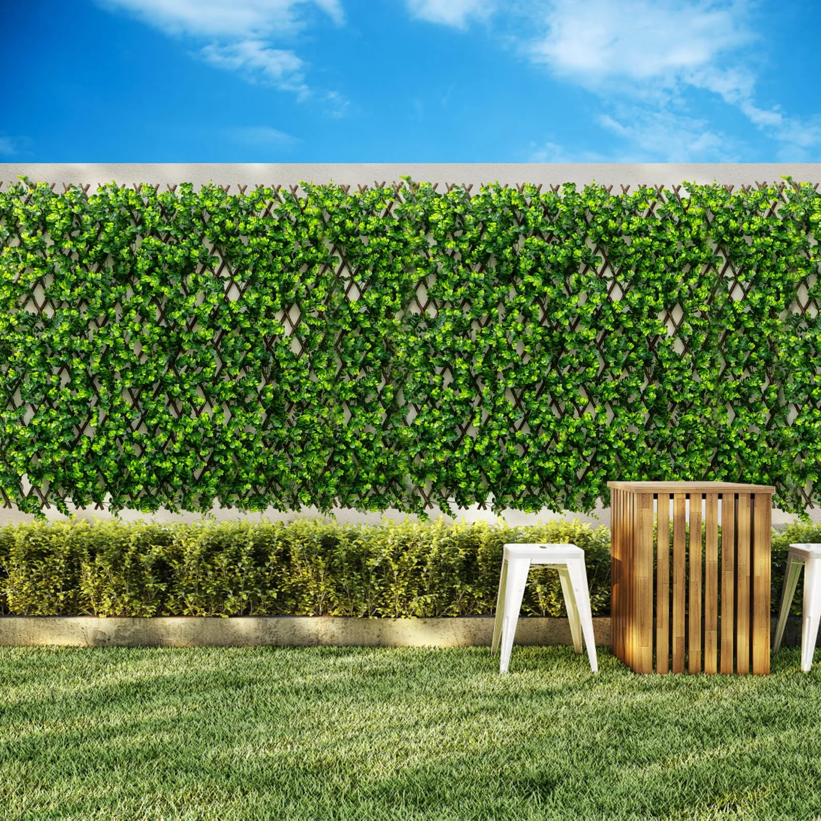 

Expandable Fence Privacy Screen Decorative Faux Eucalyptus Fencing Panel