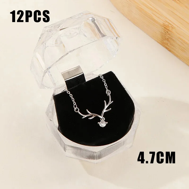 20pcs Acrylic Crystal Ring Boxes for Wedding Jewelry