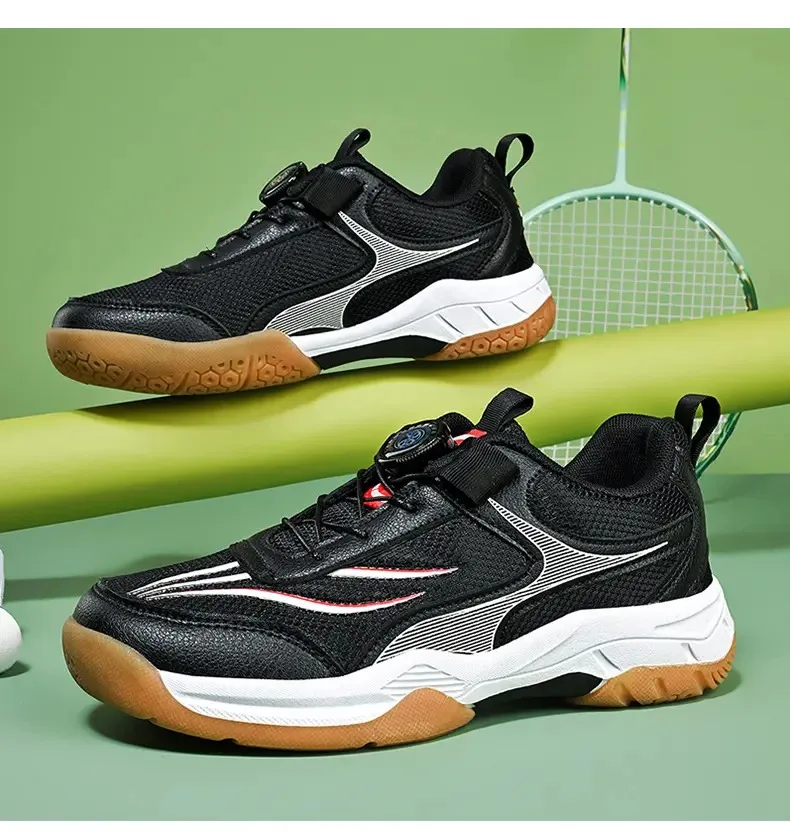 Unisex Kids Soft Sole Casual Badminton Shoes Breathable Mesh Upper Non Slip Wearproof Design Outdoor Table Tennis Sneakers