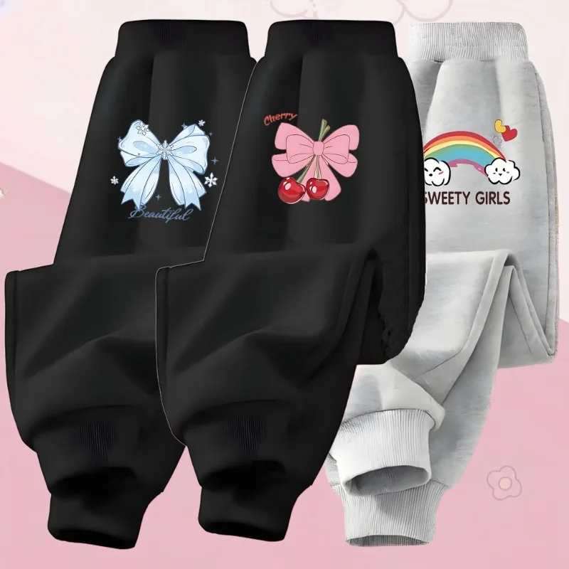 Mode Pinted Frühling Herbst Mädchen Hohe Taille Hosen Elastische Taille Kinder Casual Hosen Kinder Bequeme Jogginghose Neue Stil