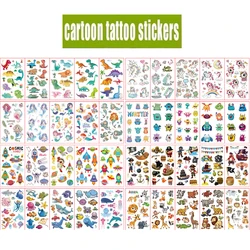 10Pcs/set Waterproof DIY Cartoon Fake Tattoo Stickers Cute Unicorn Animals Car Dinosaur Fish Temporary Tattoo Stickers Gift