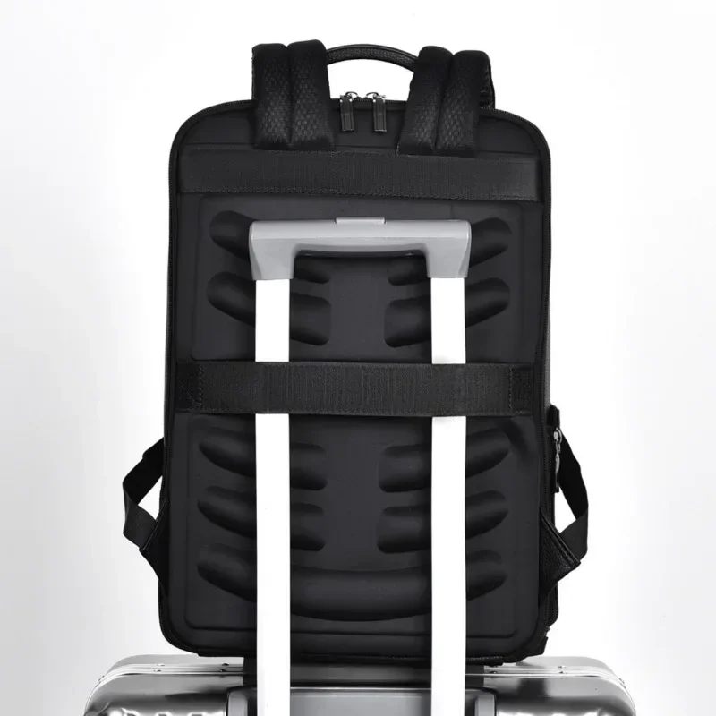 Executive Backpack Men PU Leather Satchel USB Charging Briefcase Office Travel Laptop Office Business Shoulder Back Pack Male 배낭