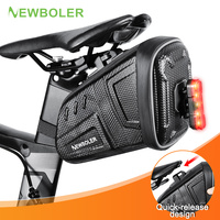 NEWBOLER NEW Waterproof Bicycle Saddle Bag Quick Release MTB Road Bike Saddlebags Reflective Striped Bike Bag Bike Accessories