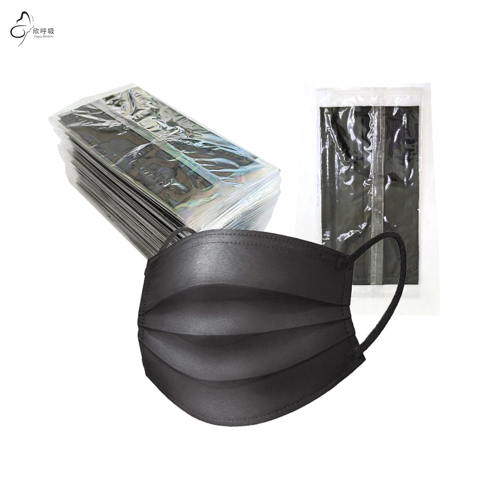 2000PCS 3-Layer Disposable Face Masks Melt Blown Cloth Anti-Dust Protective Mouth Cover Black Gray Wholesale Pack