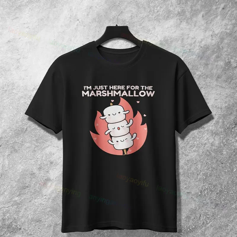 

Marshmallow Roasting Funny Graphic T-Shirt Men Unisex Cotton Short Sleeve