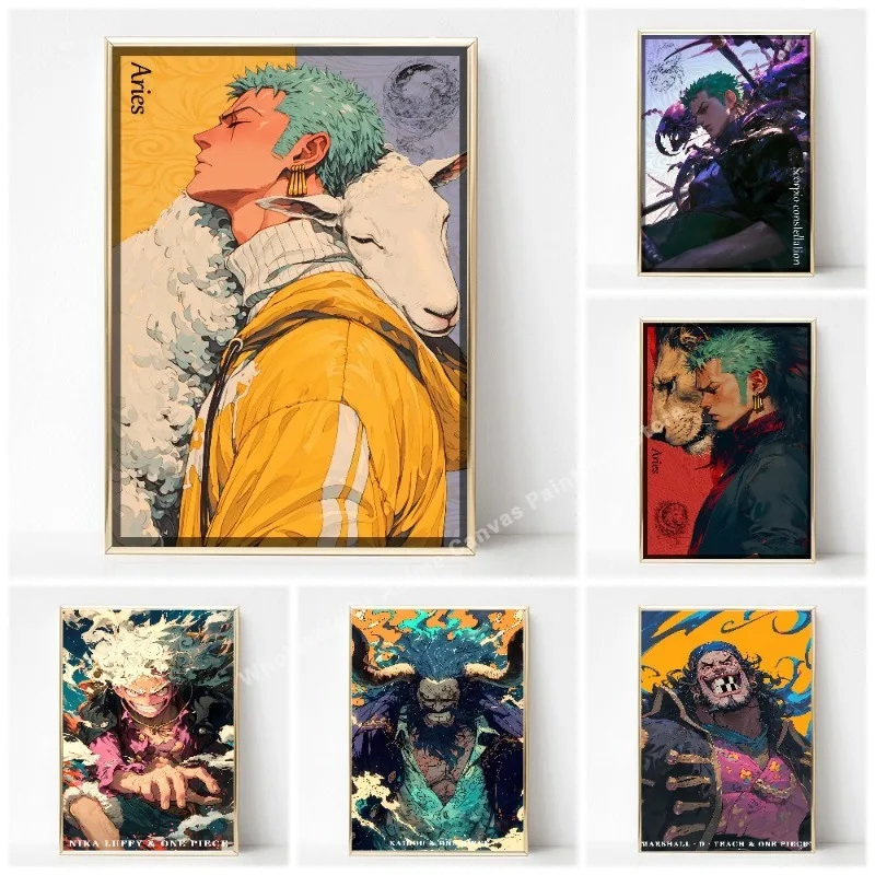 Anime One Piece Character Nami Luffy Zoro Boa·Hancock HD Poster Canvas Painting Bar Room Wall Aesthetic Art Decorative Painting