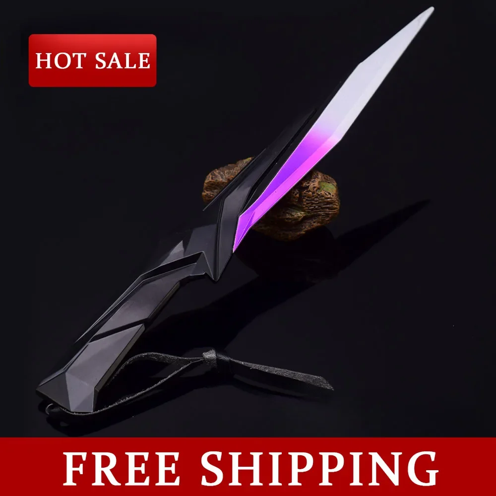 30CM Valorant Game Periphery Singularity Knife Full Metal Craft Weapon Ornaments Outdoor Train Karambit Cosplay Model Boy Toy