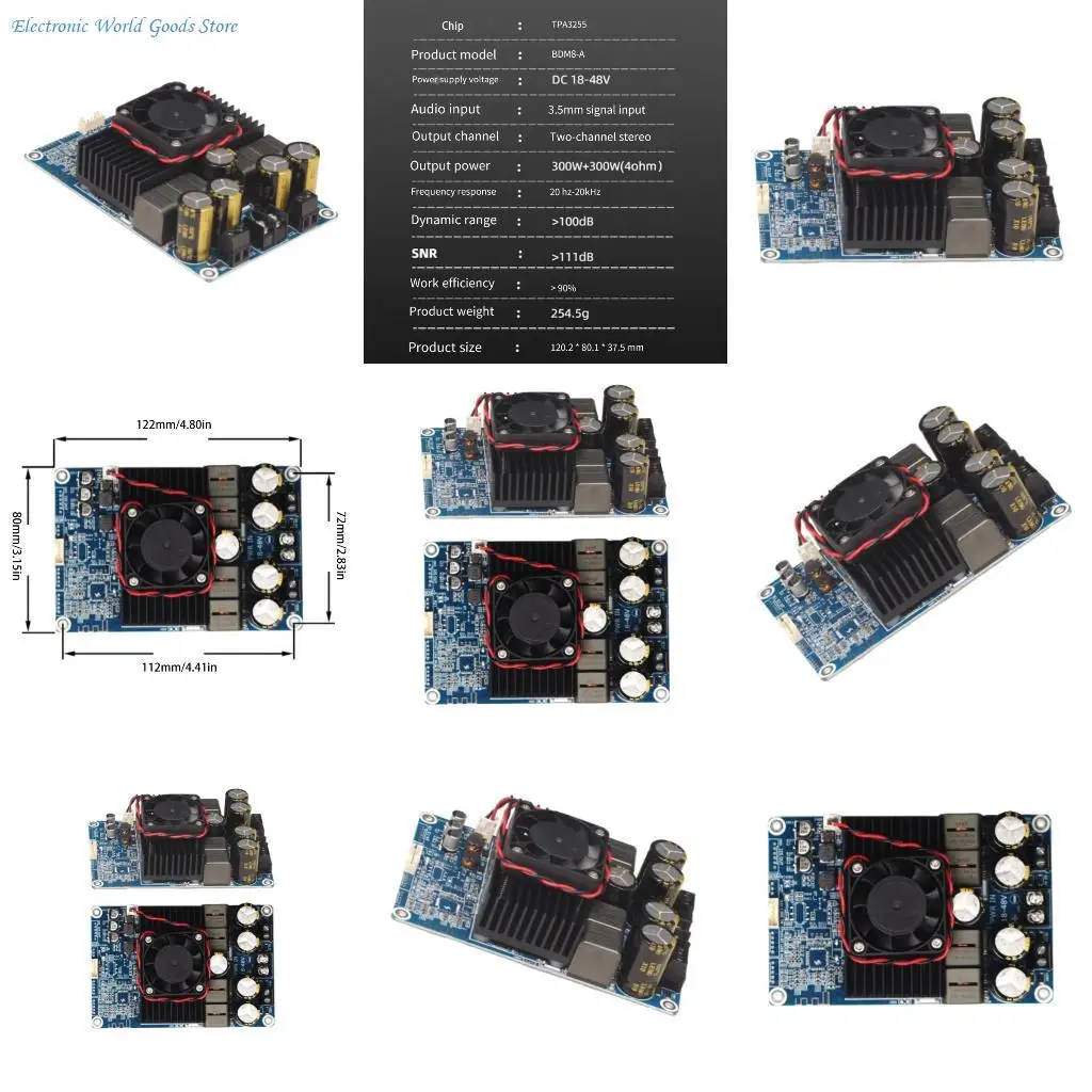 

A3PD TPA3255 2.0 Канал Bluetooth-совместимый усилители плата 300 Вт+300 Вт с усиленной системой охлаждения