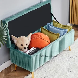 Samtbank für Eintritt, Wohnzimmermöbel, Zuhause, Otoman, neuartiger Aufbewahrung, Schuhwechsel, Bettsitz 10 Hauptverkäufe Banco Veludo - №4