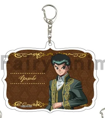 Anime  Hiei Kurama Koenma Shizuru Yusuke Kazuma Keychain Doll Acrylic Keyring Pendant for Gift