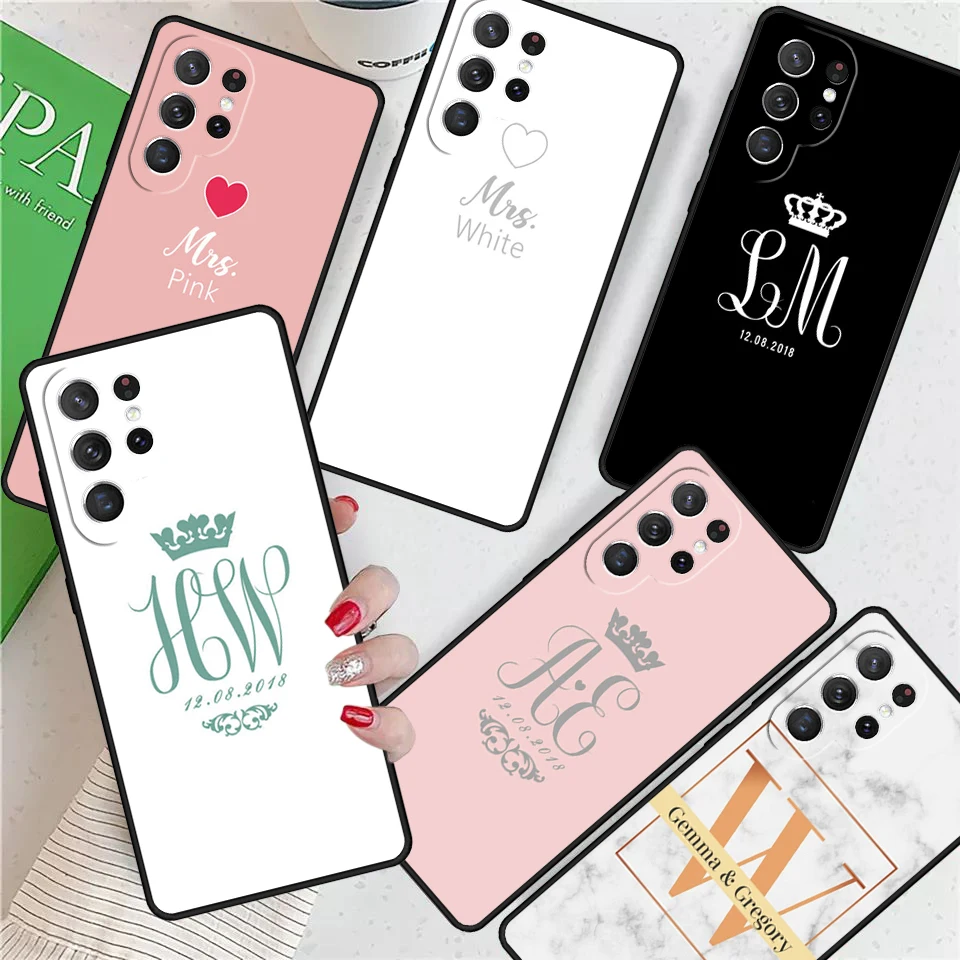 PERSONALISED WEDDING BRIDE GROOM For Samsung Galaxy S24 Ultra S21 S22 S8 S9 S10E Note 10 20 Plus FE S23 Phone case Cover Coque