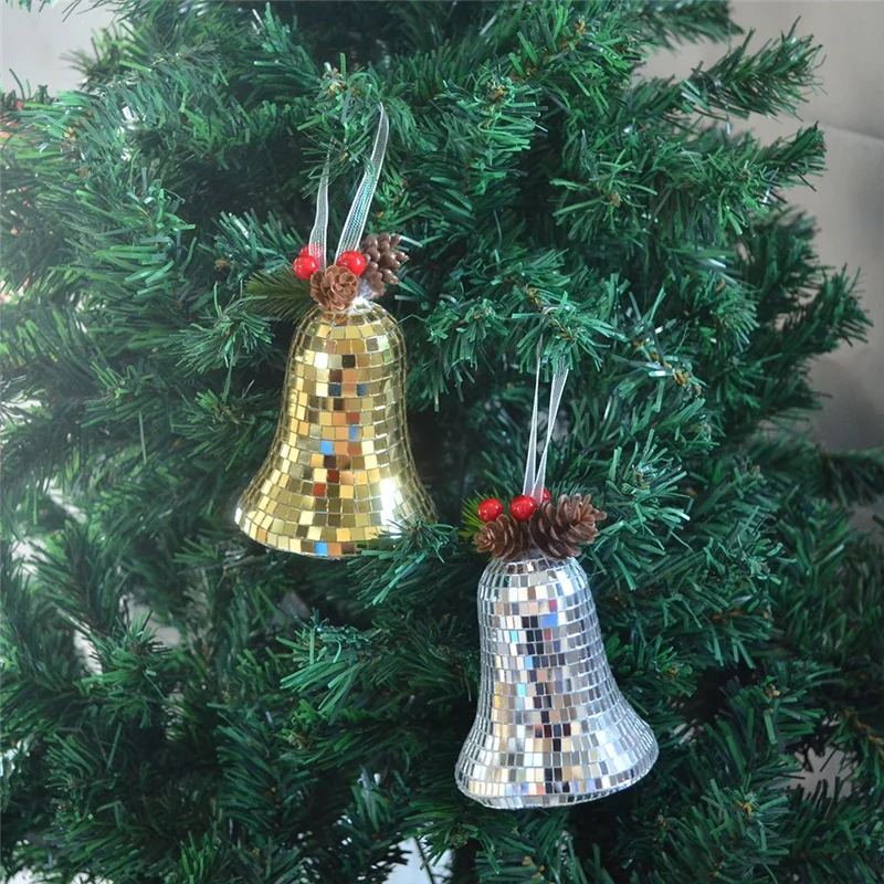 Weihnachtsglocke Dekoration Weihnachtsbaum Anhänger Weihnachten Mosaik Spiegel Glocke Anhänger Home Weihnachtsdekoration-AC08