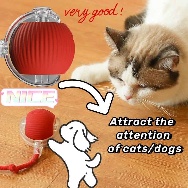 3 Speed USB Rechargeable Interactive Cat Accessories Ball Automatic Electric Rolling Ball Toy Cats Pets Smart Low Noise Cat Toys