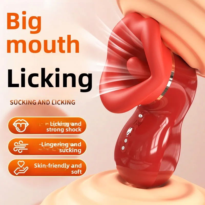 هزاز شفط البظر المرن مع وظيفة تحفيز لعق اللسان، يتميز بـ 8 اهتزازات و3 أوضاع شفط