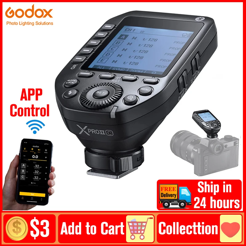 

Godox XproII-C XproII TTL Xpro II Wireless Flash Trigger HSS Transmitter for Sony Canon Nikon Leica Fuji Olympus Panasonic