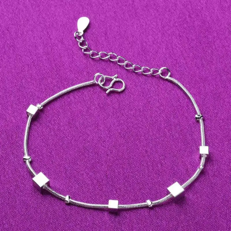 Luxury Handmade Original Fine Jewelry 925 Sterling Silver Charm Bracelet Soft Smooth Adjustable Bracelets for Women