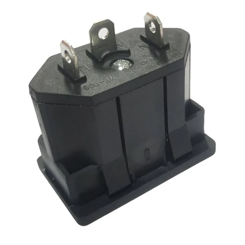 Черная розетка переменного тока, 10 А, 250 В, Бразилия, розетка для монтажа на панели, встроенный промышленный разъем питания