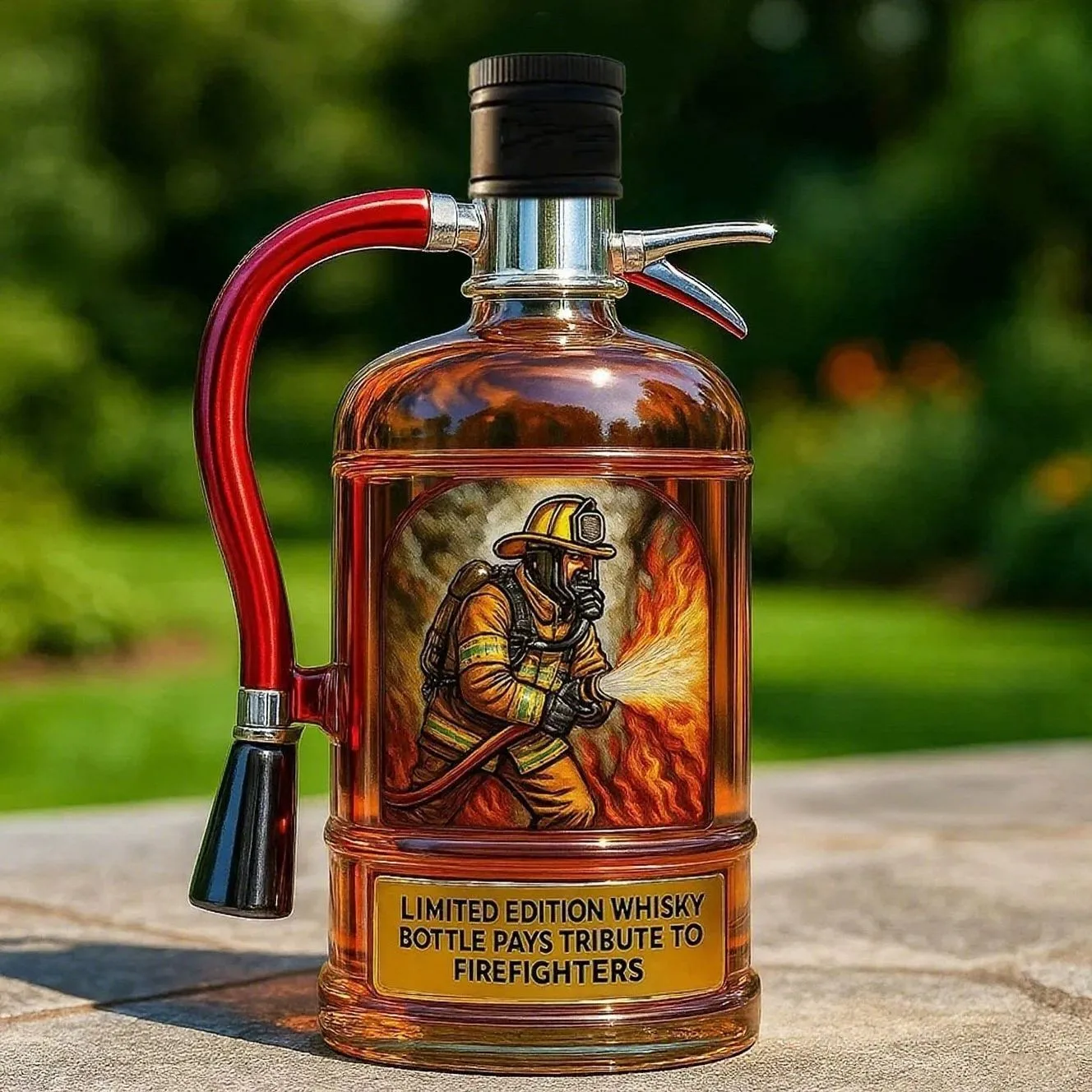 Firefighter Tribute Whiskey Decanter Limited Edition Fireman Liquor Dispenser Barware Gift