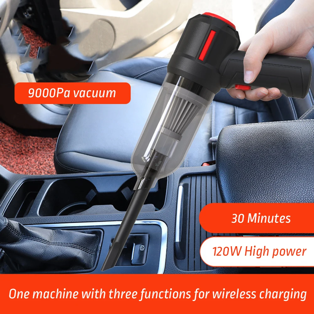 Wireless Handheld Car Vacuum Cleaner Strong Suction Usb Rechargeable Mini 9000pa Powerful Air Duster Home Appliance