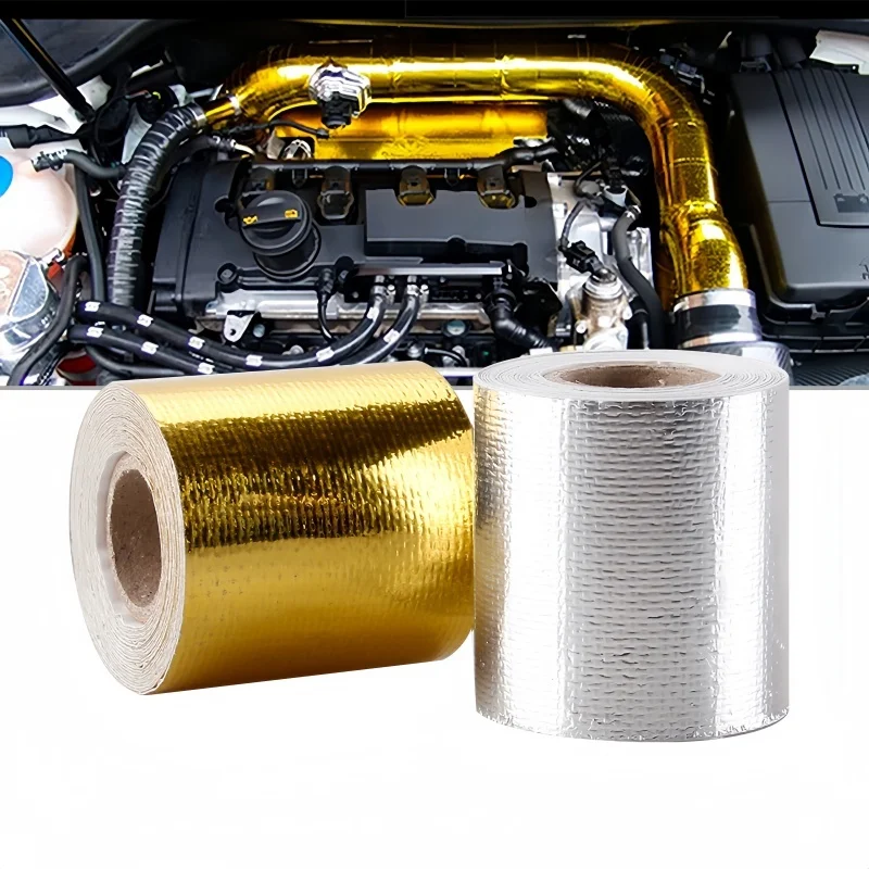 Reflective Self Adhesive Tape High Temperature Heat Insulation Shield Wrap Tape Bandage Roll Universal Aluminum Foil Wrap Tape