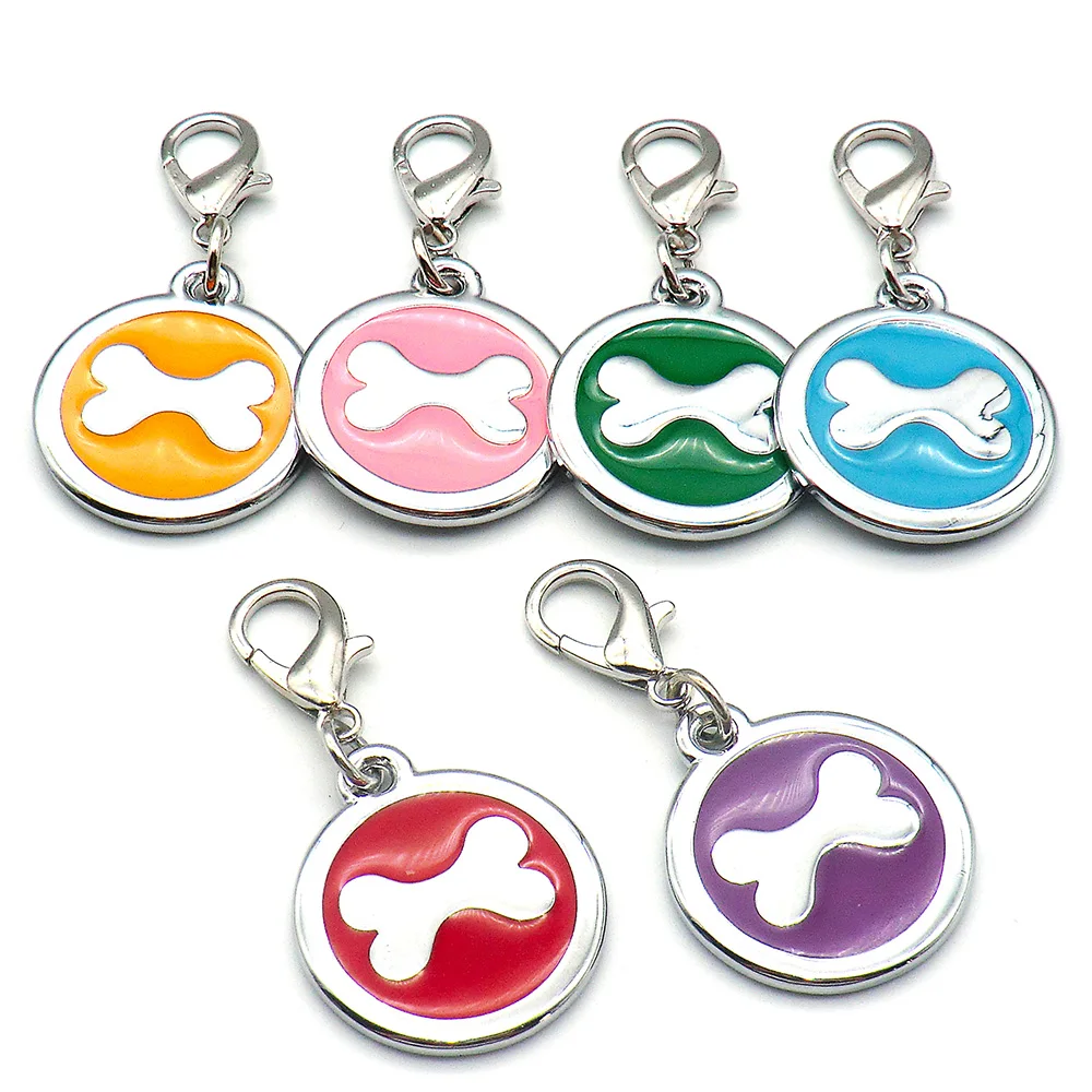Placa de identificación de hueso personalizada para mascotas, colgante con número de identificación grabado para gato, cachorro, perro, Collar personalizado, hueso, accesorios para mascotas, 20 Uds.