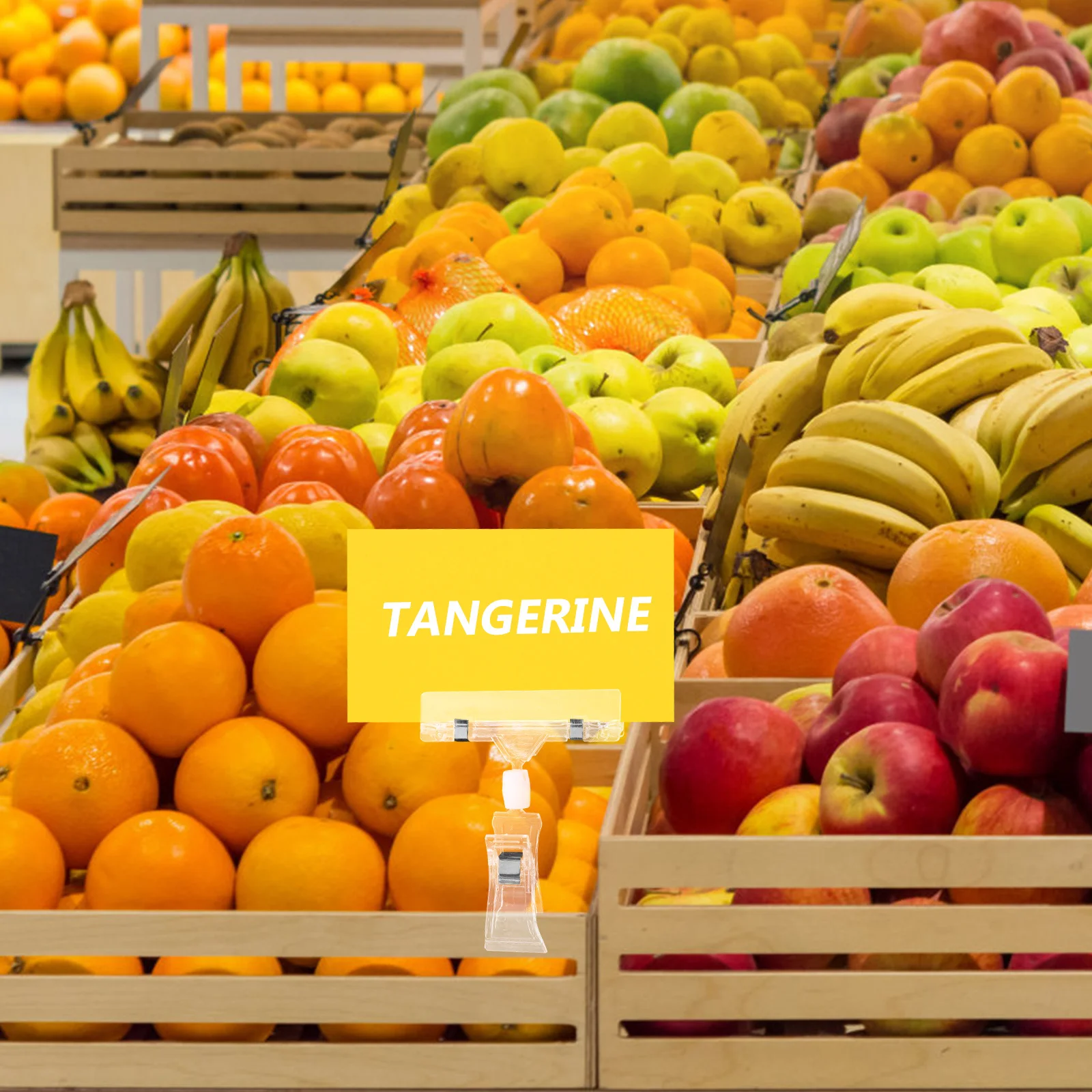 

10Pcs Clear Plastic Note Clips Transparent Label Holders for Price Tags Photos Cards 2-End Clamp Fixator for Party Table Home