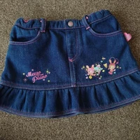 Falda vaquera estilo japonés Kawaii Lolita para mujer, Falda plisada de línea A con bordado de dibujos animados, minifalda de fiesta estética Y2k