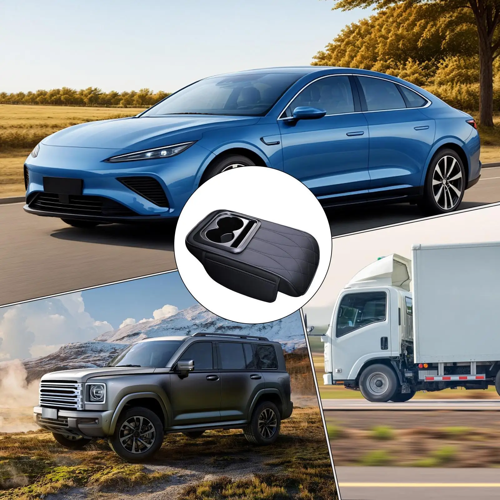 

Автомобильный подлокотник-органайзер, автомобильные центральные консоли, чехол-органайзер 4-в-1, автомобильные аксессуары, держатель для салфеток для декора интерьера