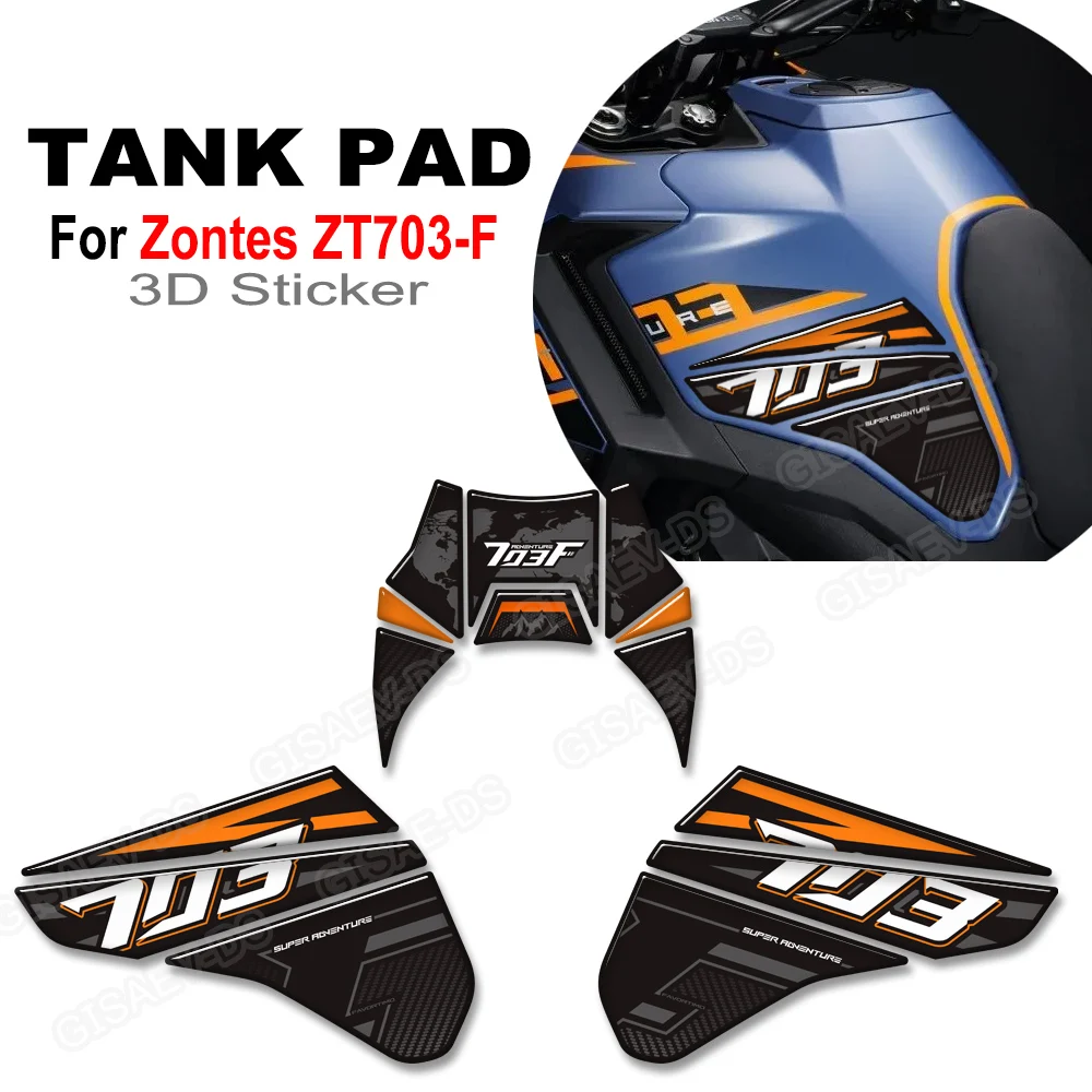 

For Zontes ZT703-F ZT 703F 703 F Adventure Motorcycle Tank Pad Side Grips Gas Fuel Oil Knee Protection Stickers Decal 2024 2025