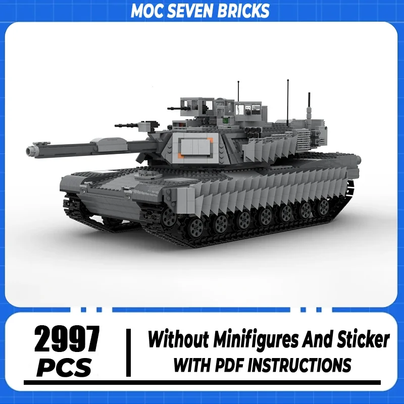 

Военная серия Moc, строительные блоки Ultimate M1A2, модель танка, технология, кирпичи, сборка «сделай сам», бронированный автомобиль, игрушки для