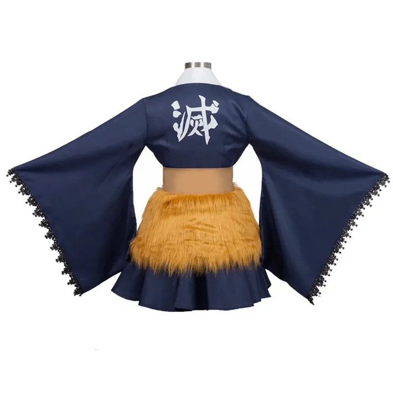 جديد ❤ أزياء Hashibira Inosuke التأثيرية لعام 2025 أزياء أنيمي شيطان القاتل ملابس نسائية تنورة شعر مستعار أطقم خادمة Kimetsu No Yaiba Girls H ☆ ☆ ☆