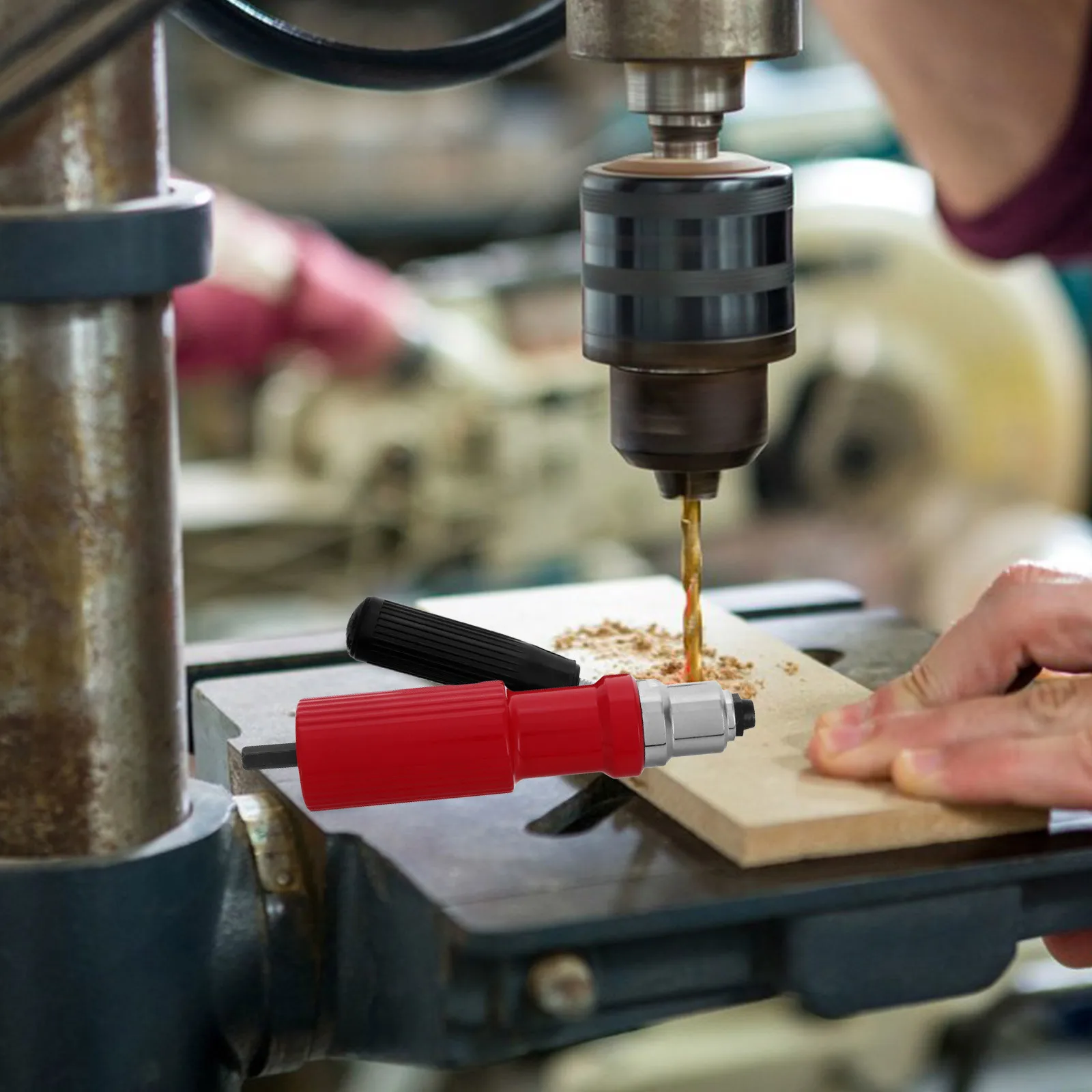 레드 리벳 드릴 어댑터 논슬립 360도 네일 홀딩 리벳팅 툴 무선 전동 리벳 너트 머신 드릴 어태치먼트