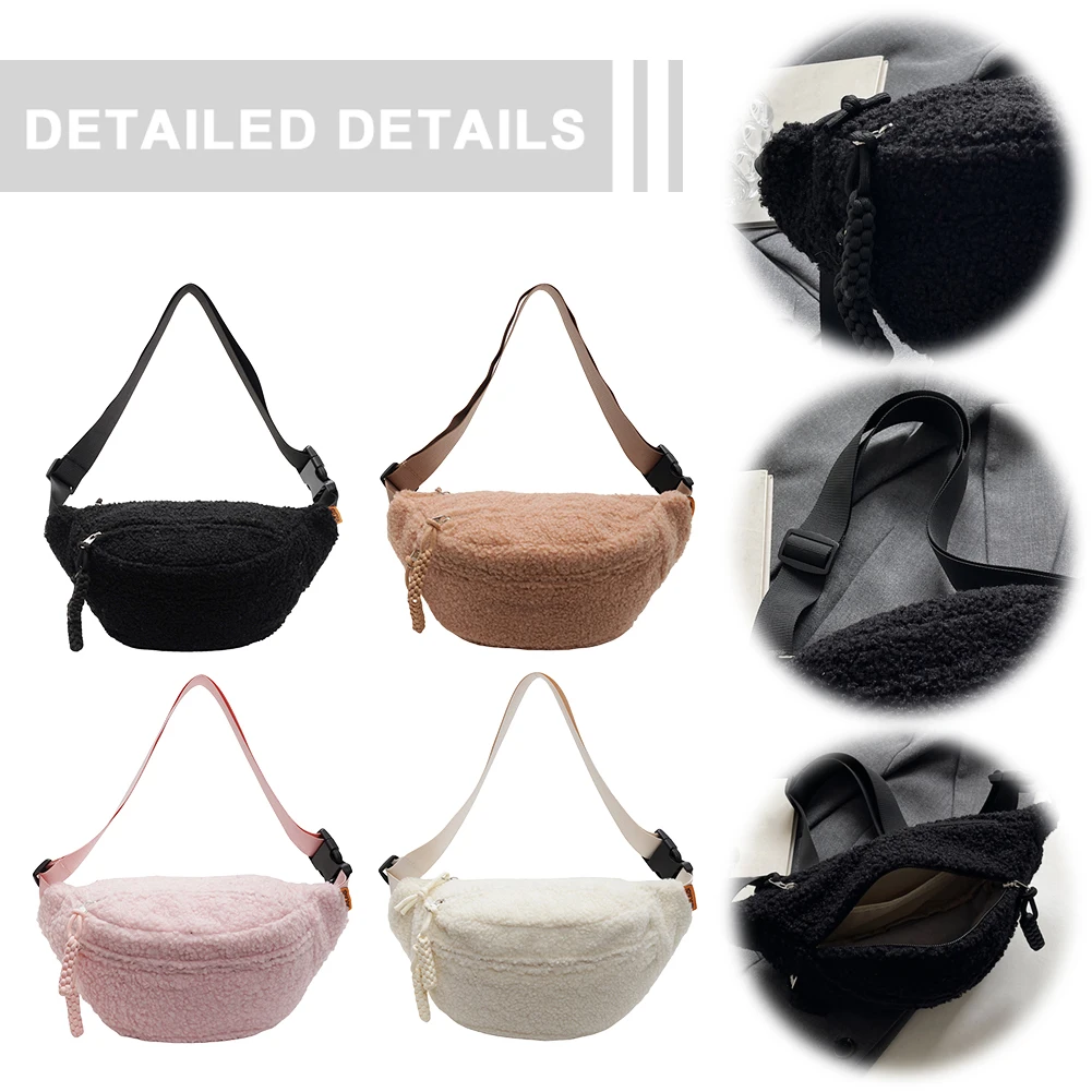 

Fleece Sherpa Crossbody Bag for Women Mini Everywhere Belt Bag Small Size Fanny Pack Cute Bum Hip Waist Pack Waist Bum Bag Pack