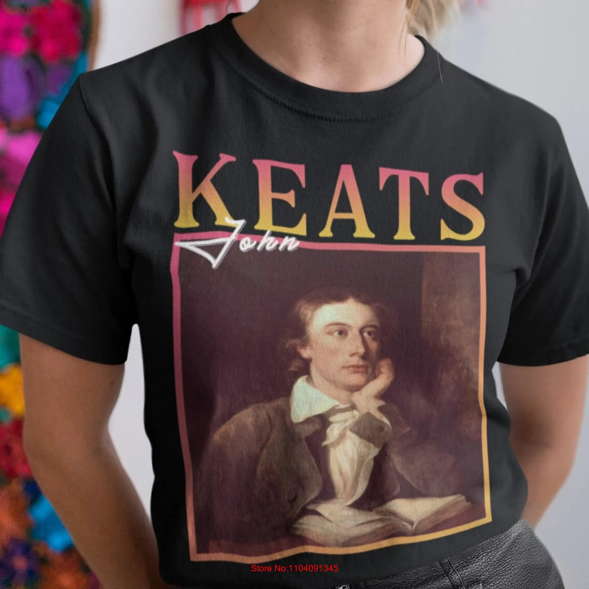 John Keats Poet T Shirt Quote Poetry s Poem long or short sleeves